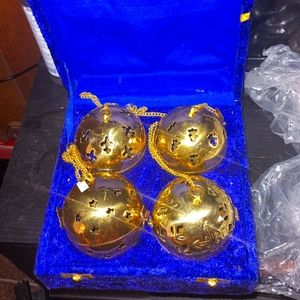 Rare Vintage potpourri balls with chains made in India
